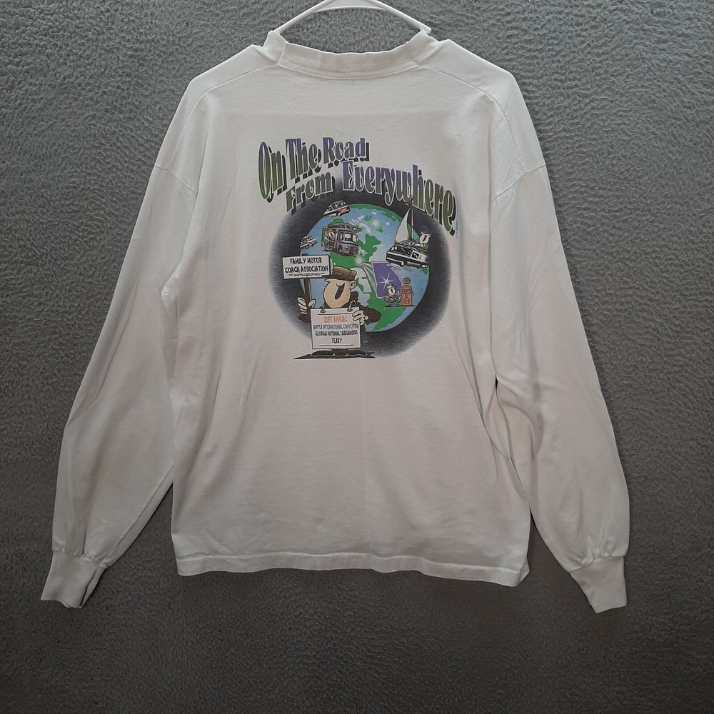 Vintage Perry Georgia Shirt Adult Large White Single Stitch RV Camping 1990s